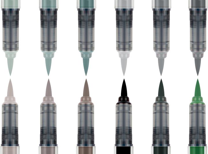 Produktbild Karin PRO - Brush Marker (Schwarz, Grau, Grün, 12 x)