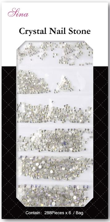 Cosmetic Kit di pietre per unghie Arcobaleno (Decorazione unghie, Argento)