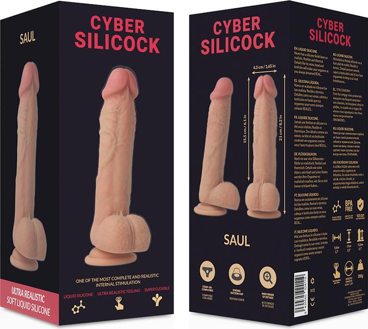 Image du produit Cyber Silicock STRAP-ON SAUL SILICON FLUIDE AVEC 3 ANNEAUX GRATUITS 15.5 CM -O- 4.2 CM