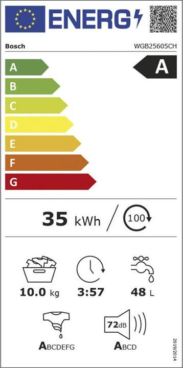 Etichetta energetica Bosch Hausgeräte WQB246D0CH (9 kg, A destra)