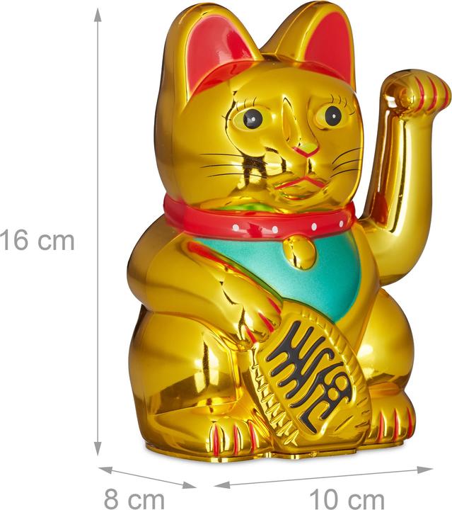 Image du produit Relaxdays Maneki Neko chat d'angle (10 x 8 x 16 cm)