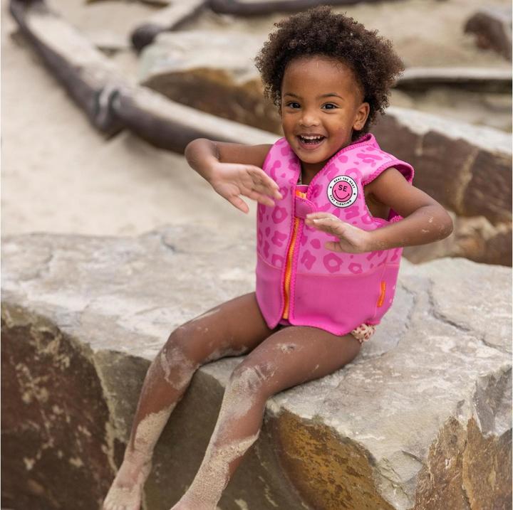 Actual product image Swim Essentials Lifejacket 4-6 years Leopard Pink (One size, 18-30 kg)