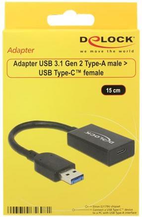 Produktbild Delock USB A auf C (0.15 m, USB 3.1)