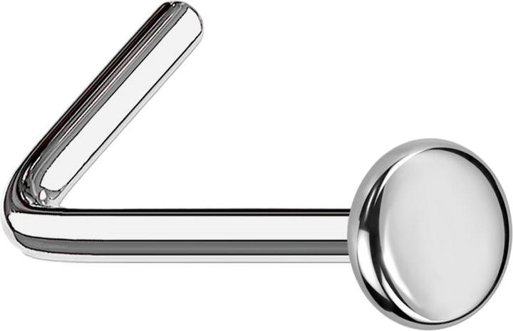 Produktbild Star Piercing Nasenstecker gewinkelt silber mit Teller (ohne Messing, Titan G23)