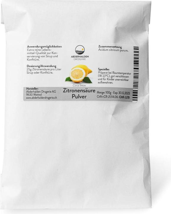 Image du produit Drogerie Abderhalden Acide citrique (1 x 250 g)