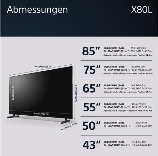 Image du produit Sony KD-55X80L (55", X80L, LED, 4K, 2023)