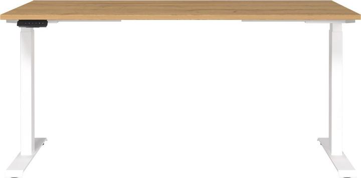 Produktbild Germania JET höhenverstellbarer Schreibtisch grandson-eiche rechteckig, T-Fuss-Gestell weiss 160,0 x 8 (160 x 72 cm)