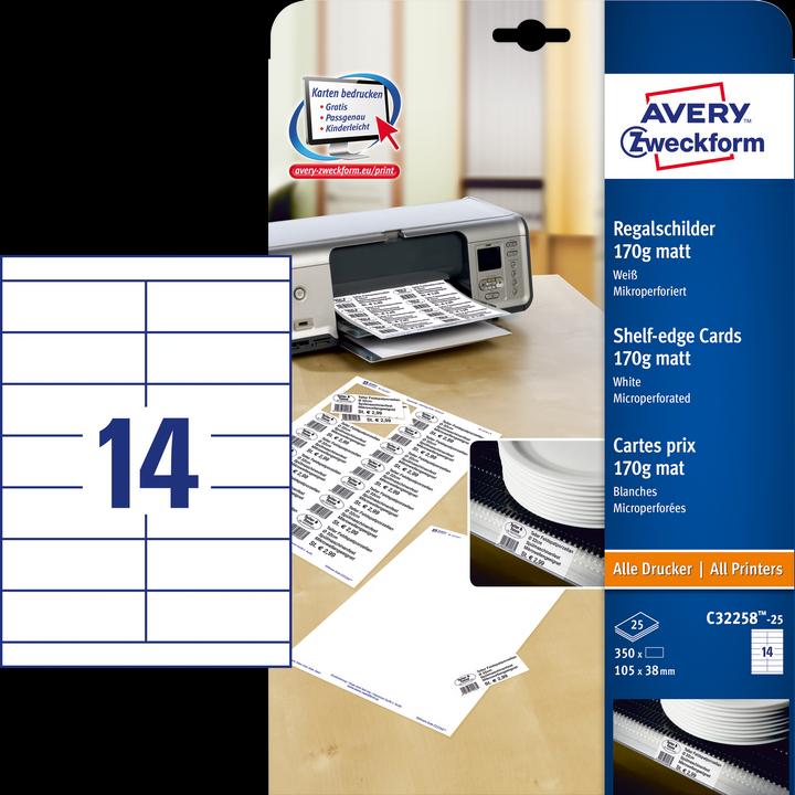Actual product image Avery Shelf signs