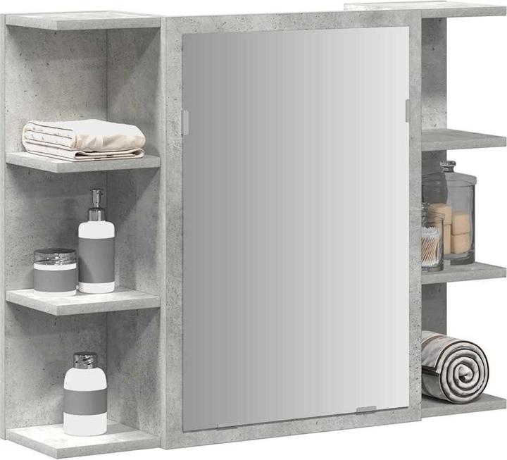 Produktbild VidaXL Bad-Spiegelschrank Betongrau 80x20,5x64 cm Holzwerkstoff (80 x 20.5 x 64 cm)