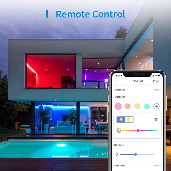 Image du produit Meross Bandes de LED (Multicolore, 200 cm, Intérieur)