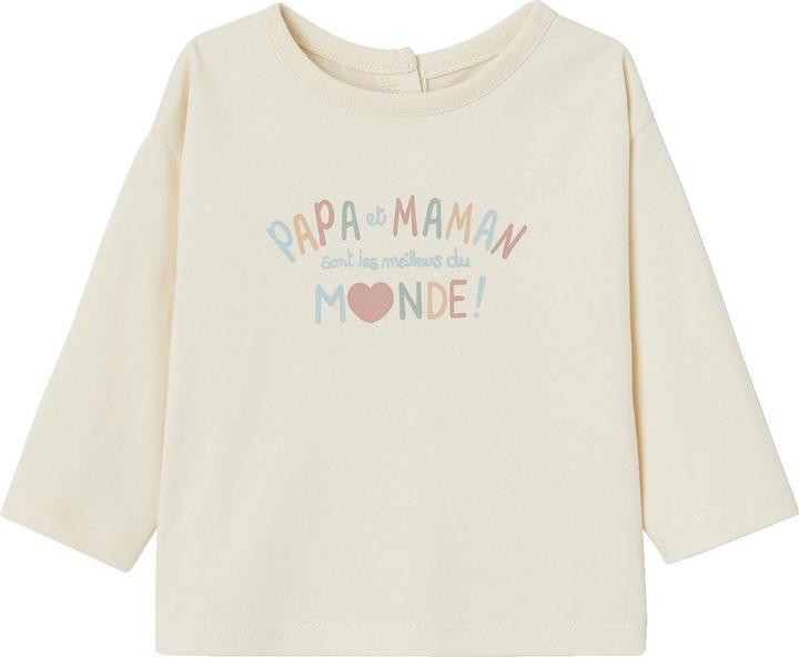 Image du produit Vertbaudet T-shirt bébé avec message papa & maman, coton bio (62)