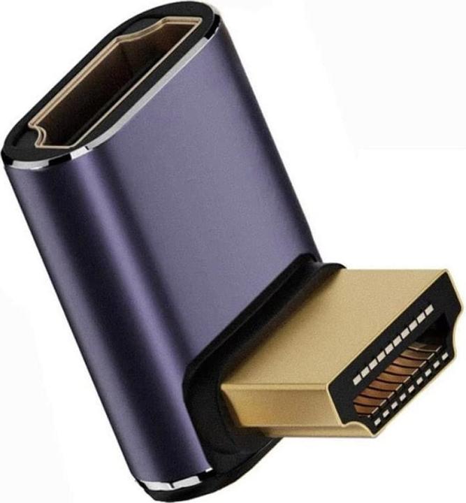 Actual product image PowerGuard HDMI to HDMI 2.1 8K 90 Degree Angle Up Low Profile Adapter (HDMI)
