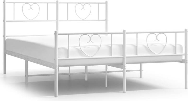 Immagine prodotto VidaXL Giroletto Testiera Pedana Letto in metallo Letto matrimoniale Bianco 120x190cm (120 x 190 cm)