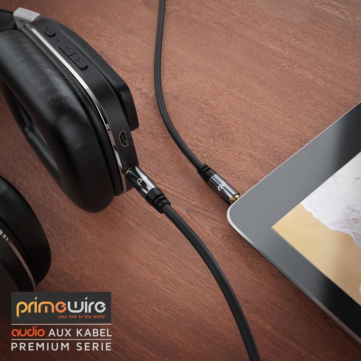 Produktbild Primewire AUX zu 3,5mm Klinke Audio Kabel, HiFi Klinkenkabel für Audiogeräte Premium Series (10 m, 3.5mm Klinke (AUX))