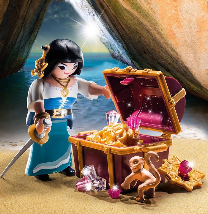Produktbild Playmobil Piratin mit Schatztruhe (9087, Playmobil Special Plus)