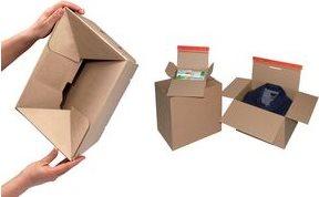 Colompac Flash bottom carton with self-adhesive seal with tear thread, quick erection by automatic bod (10 x)