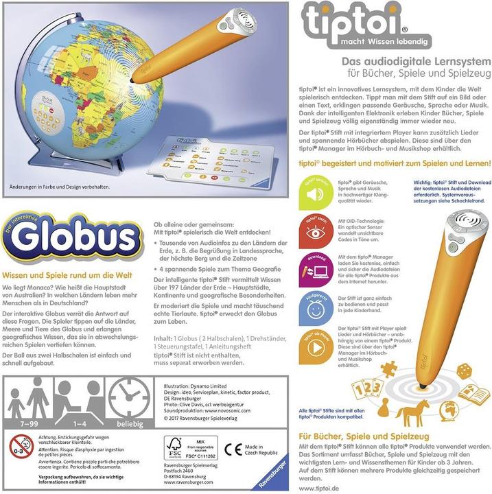 Produktbild tiptoi Interaktiver Globus (Deutsch)