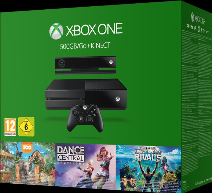 Microsoft Xbox One Kinect 500GB + Dance Central Spotlight + Zoo Tycoon + Sports Rivals