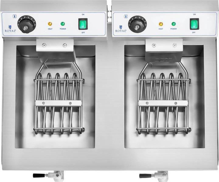 Actual product image Royal Catering Electric Deep Fryer - 2 x 16 Litres with Drain Tap