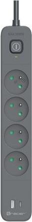 Tracer 47026 Power Line+ 1,5 m (4 prese +1x USB A+ 1x Tipo C, PD18W) (4 x, 1.50 m)