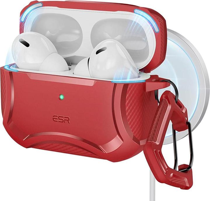 Actual product image ESR - Cyber Armor Tough Case HaloLock - Apple AirPods Pro 1 / 2 - Red (Headphone bag)