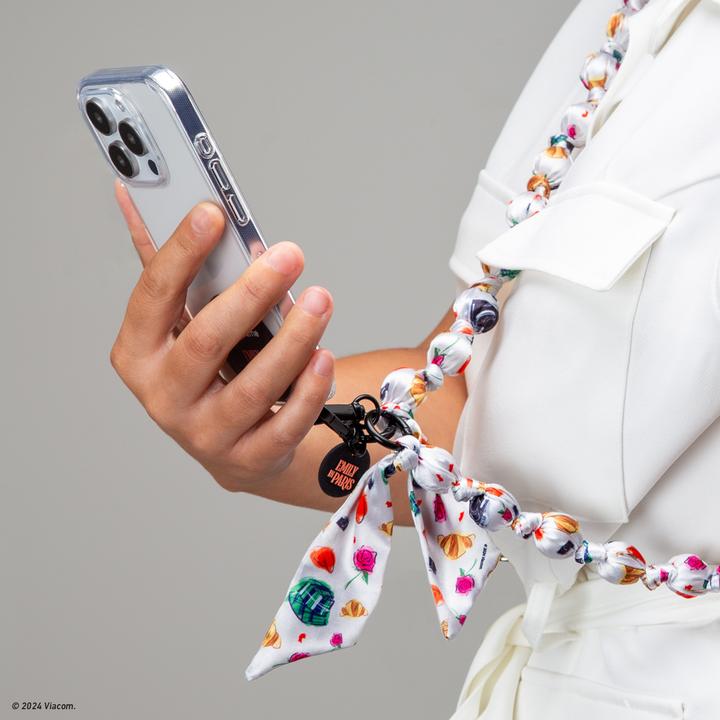 Actual product image Caseme Emily in Paris beaded scarf crossbody smartphone strap
