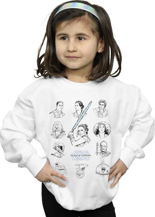 Produktbild Star Wars The Rise Of Skywalker Resistance Charcter Line Up Mono Sweatshirt Mädchen (128)