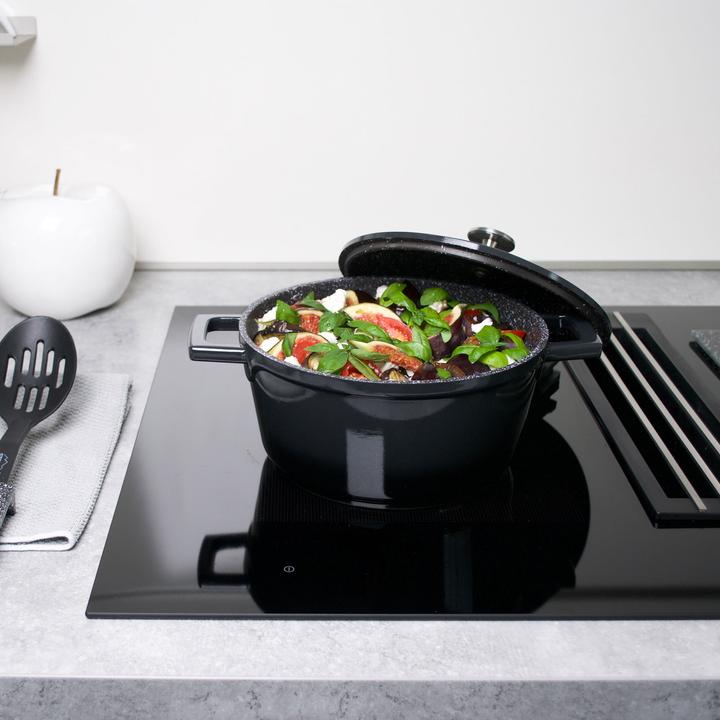 Actual product image Stoneline 20094 Roasting Pot, ø 20cm, with cast aluminium lid, capacity 2,6L, black (20 cm, Casserole + Stewpot, Aluminium)