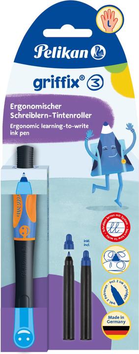 Image du produit Pelikan griffix stylo à encre Neon Black pour gauchers, stylo d'apprentissage de l'écriture ergonomique (Noir fluo, 1 x)
