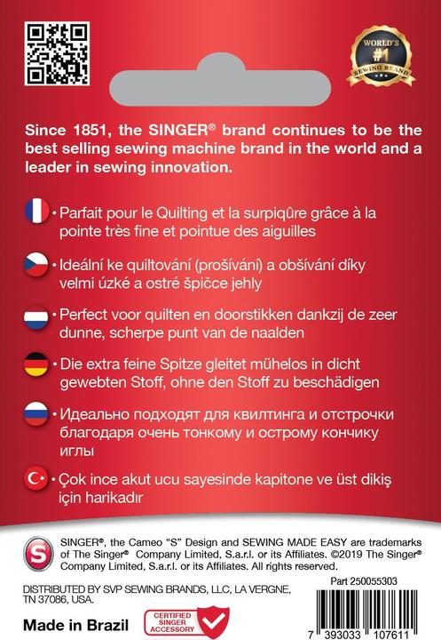 Produktbild Singer MICROTEX Nähmaschinennadel, 70/10, 5er Pack