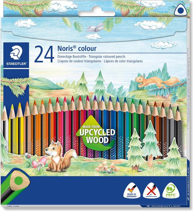 Produktbild Staedtler Buntstift Noris colour 24ST (Magenta, Purple, Dark Grey, Orange, Dark Green, Brown, Yellow, Blue, Black, Bordeaux, Green, Red, Dark Blue, White, 24 x)