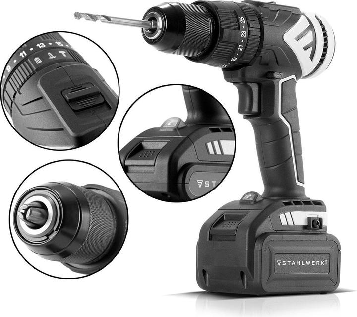 Actual product image Stahlwerk Cordless impact drill ASB-20 ST Brushless with 1 x 4 Ah battery (Rechargeable battery operated)