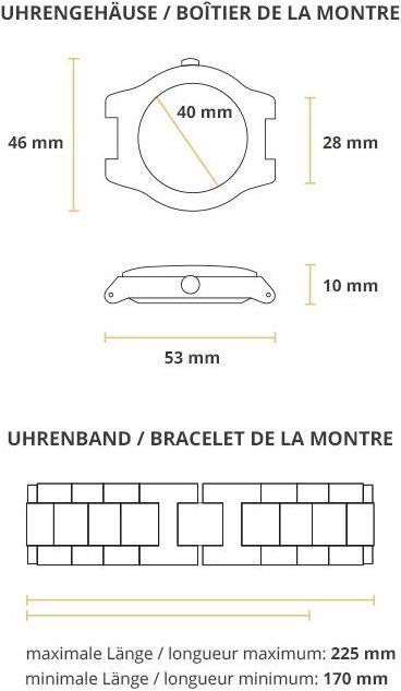 Image du produit Bambuu Horloge en bois (Montre analogique, 40 mm)