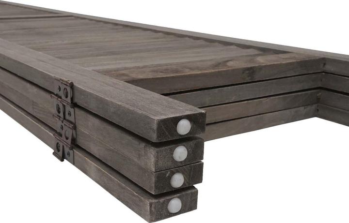 Produktbild Mendler Paravent HWC-G30, Trennwand Sichtschutz Raumteiler, Shabby-Look 170x162cm - grau-braun