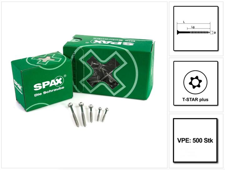 Produktbild Spax Spanplattenschrauben SK T20 4,5x60 mm (500 Schrauben pro Stück)