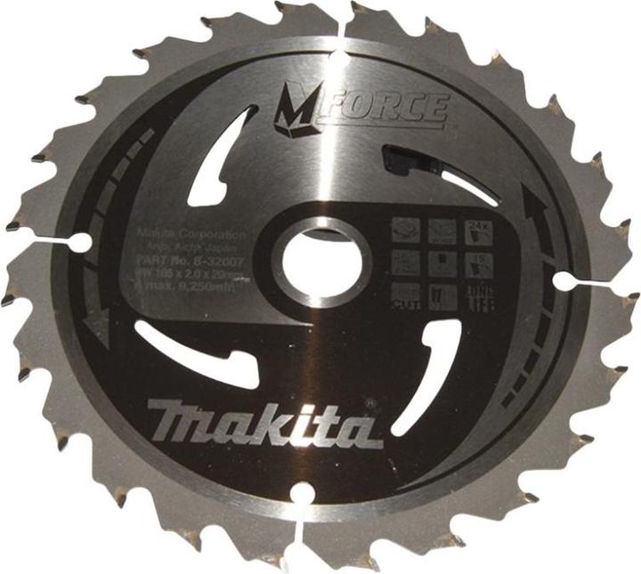Immagine prodotto Makita B-08006 Sega TCT 165X2X20mm 15° T24 M-FORCE