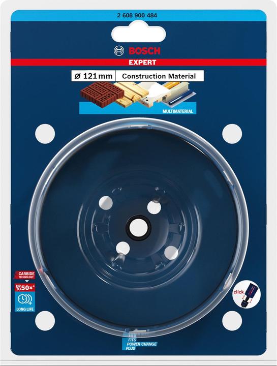 Immagine prodotto Bosch Professional Zubehör Sega a tazza Expert per materiali da costruzione, 121 x 60 mm (121 millimetri)