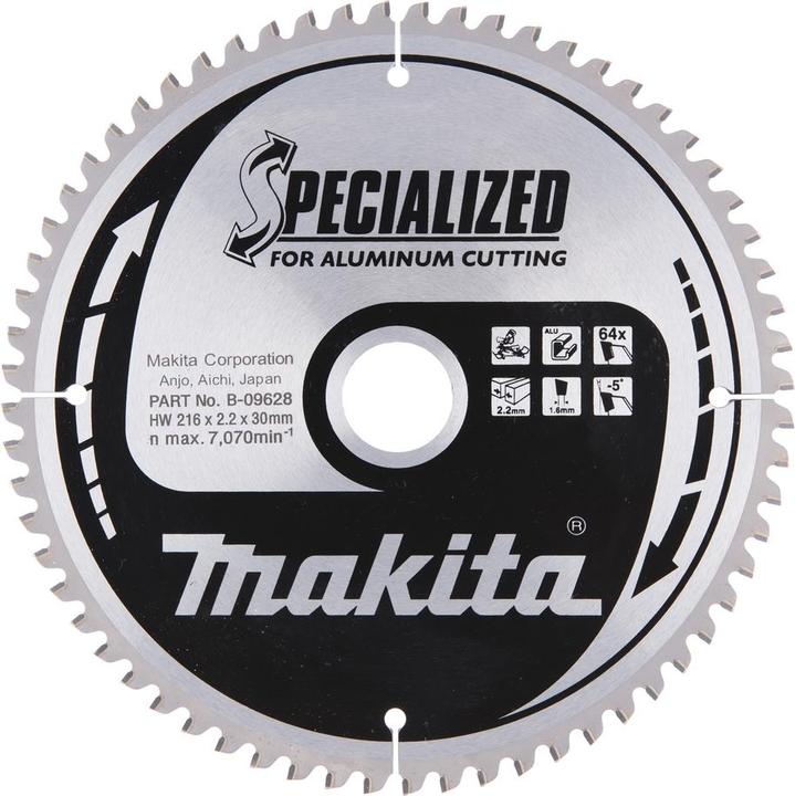 Immagine prodotto Makita B-09628 Lama per troncatrice specializzata in alluminio 216 mm x 30 mm x 64 denti