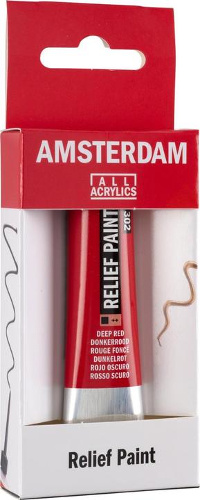 Produktbild Amsterdam Acrylfarbe Reliefpaint 302 (Dunkelrot, 20 ml)