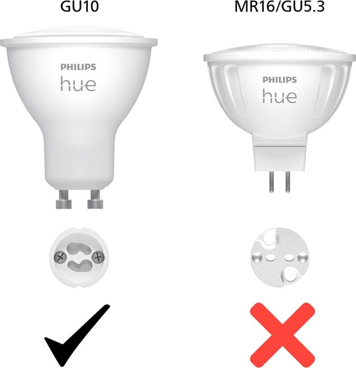 Actual product image Philips Hue White Ambiance (GU10, 4.20 W, 350 lm, 3 x, E)