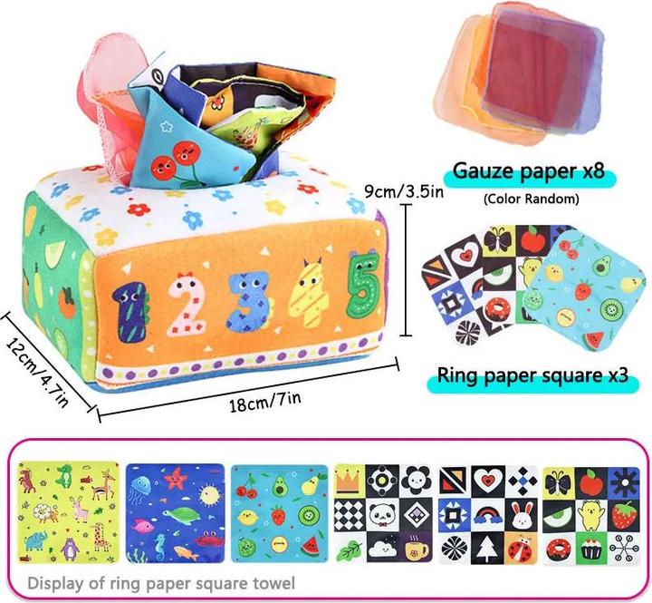 Actual product image Activity Board Baby boxes, baby toys, for tracing, magic tissue box, toys for 6-12 months