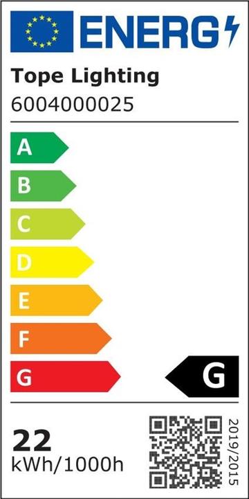 Label énergétique Topex PANNEAU LED MODENA SQ 22W NW IP44 1760LM (1760 lm)