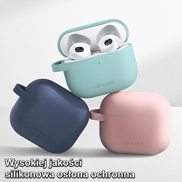 Image du produit Usams Etui pour AirPods 3 silicone różowy/pink BH741AP03 (US-BH741) (Sac pour écouteurs)