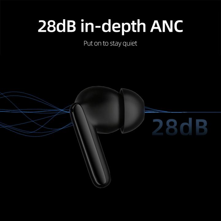 Produktbild QCY T13 ANC 2 TWS In-Ear-Funkkopfhörer – Schwarz (ANC, 7 h, Kabellos)