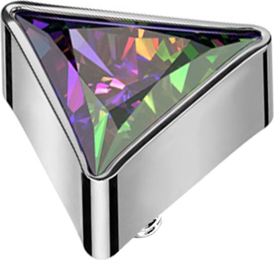 Produktbild Star Piercing Dermal Anchor dreieck silber Kristall dunkel multicolor (ohne Messing, Titan G23)