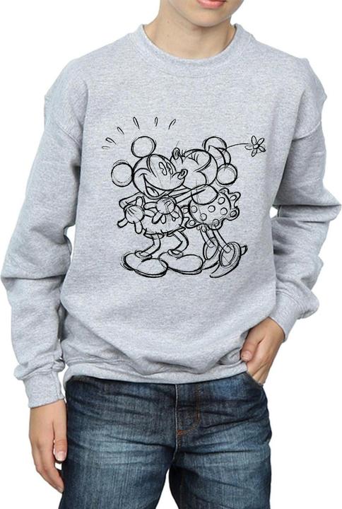 Actual product image Disney Boys Mickey And Minnie Mouse Kiss Sketch Sweatshirt (140, 146)