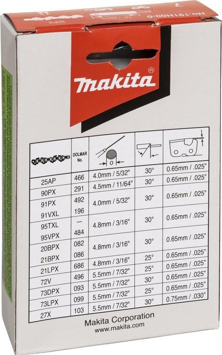 Actual product image Makita Saw chain 25cm 1,1mm 3/8 (Chainsaw, Saw chain)