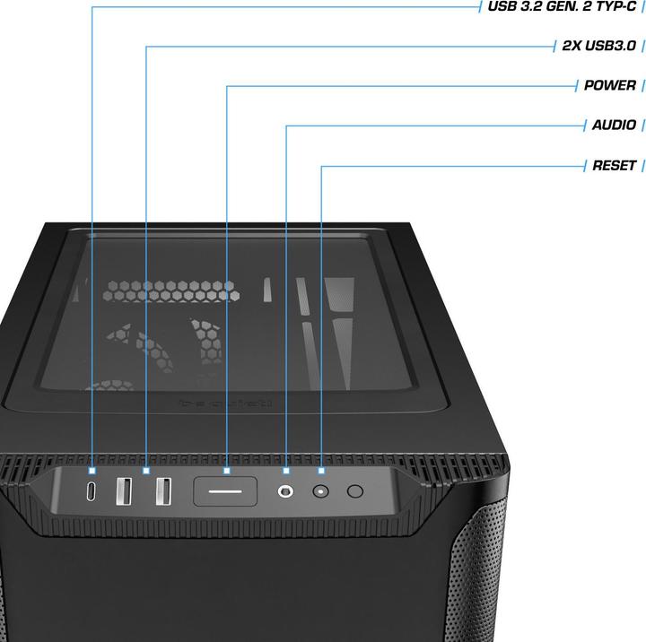 Actual product image Kiebel Gaming PC Silent Nighthunter AMD Ryzen 5 5500, 16GB DDR4, NVIDIA RTX 3060 12 GB, 1TB SSD, Windows 11 (ATX)