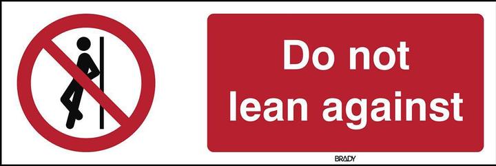 Produktbild Brady ISO Safety Sign - No leaning