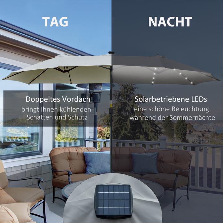 Actual product image Outsunny Parasol with Solar LED Light (2.65 m)